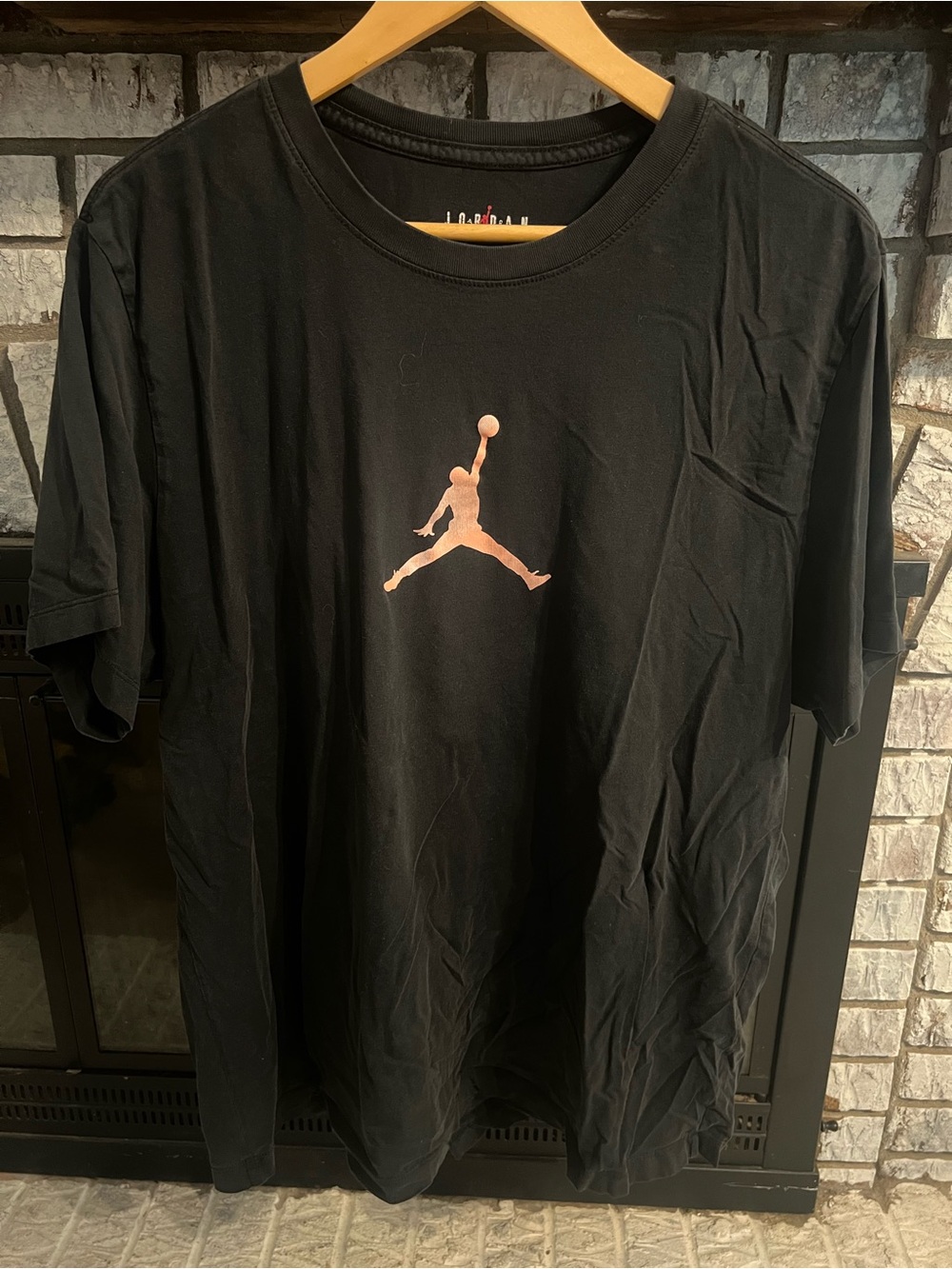 Jordan Black Tee with Rose Gold Jumpman